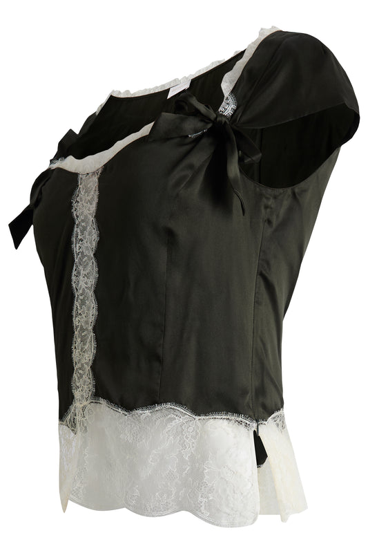 Valentino Lace Silk Bow Cami Top