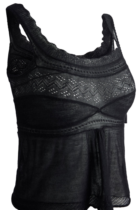 Vintage 2000's Yves Saint Laurent Black Cashmere Tank Top