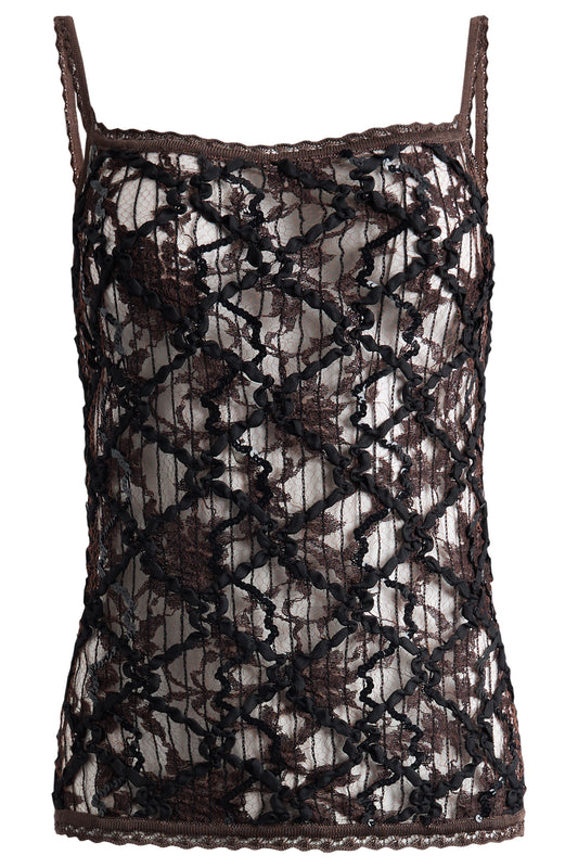 Vintage 2000's Christian Lacroix Bazar Lace & Sequin Knit Top