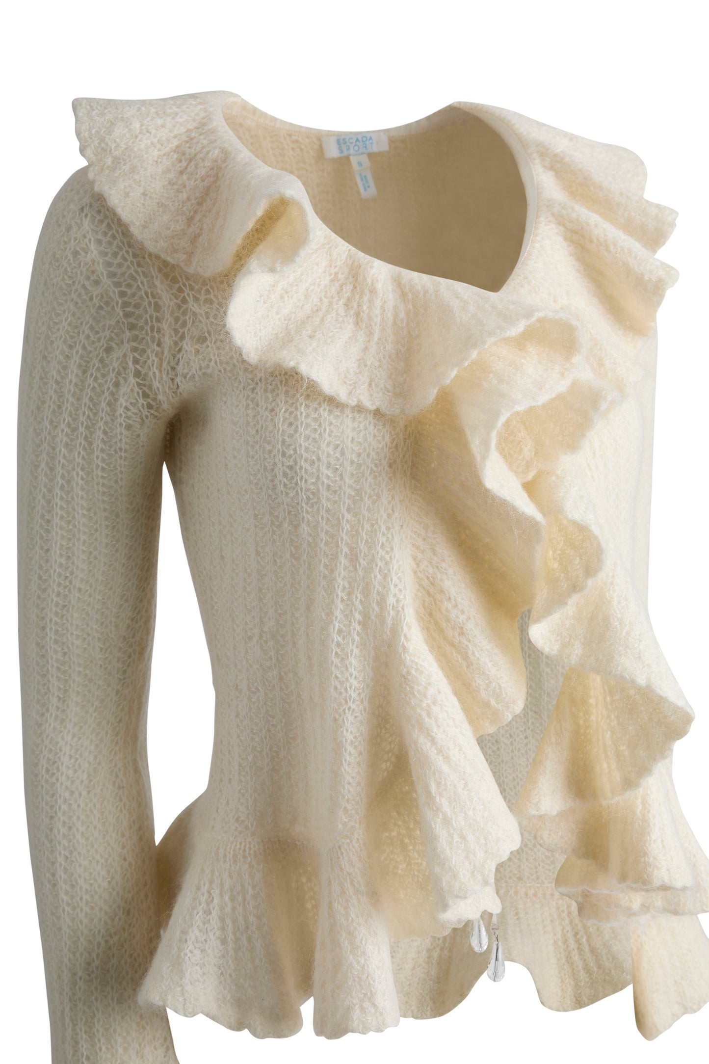 Vintage 1990's Escada Sport Ruffled Knit Cardigan