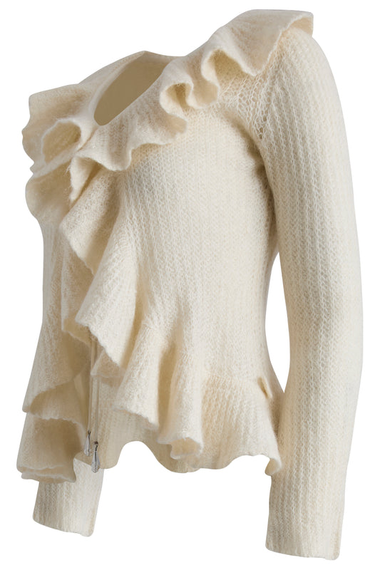 Vintage 1990's Escada Sport Ruffled Knit Cardigan