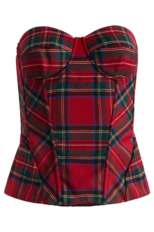 Vintage 1999 Dolce&Gabbana Red Tartan Corset Top