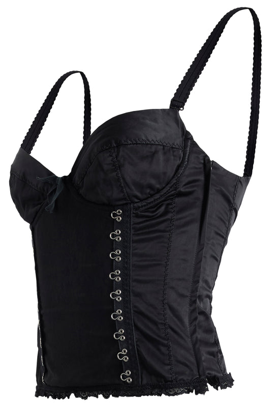 Vintage 1990's Moschino Black Satin Corset Top