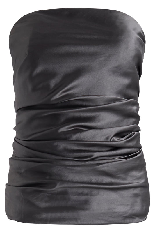 Vintage 1980's Ralph Lauren Grey Satin Corset Top