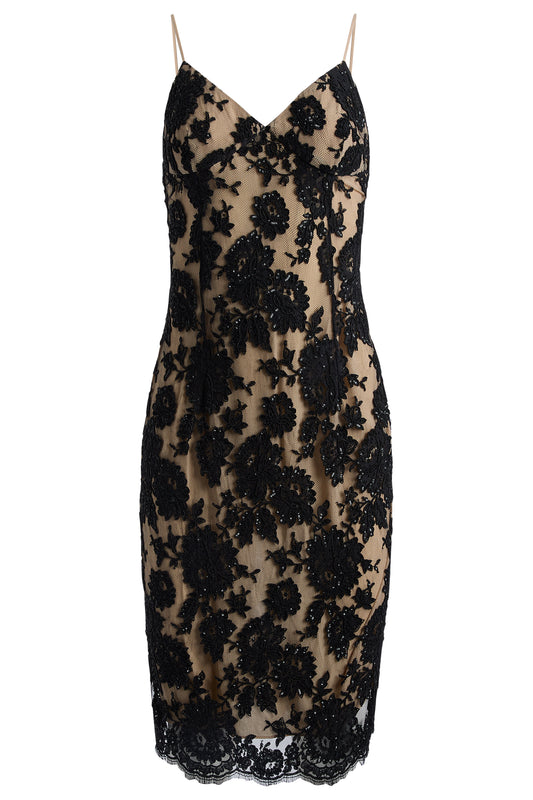 Vintage Celine F/W 2004 Beaded Evening Lace Black Dress