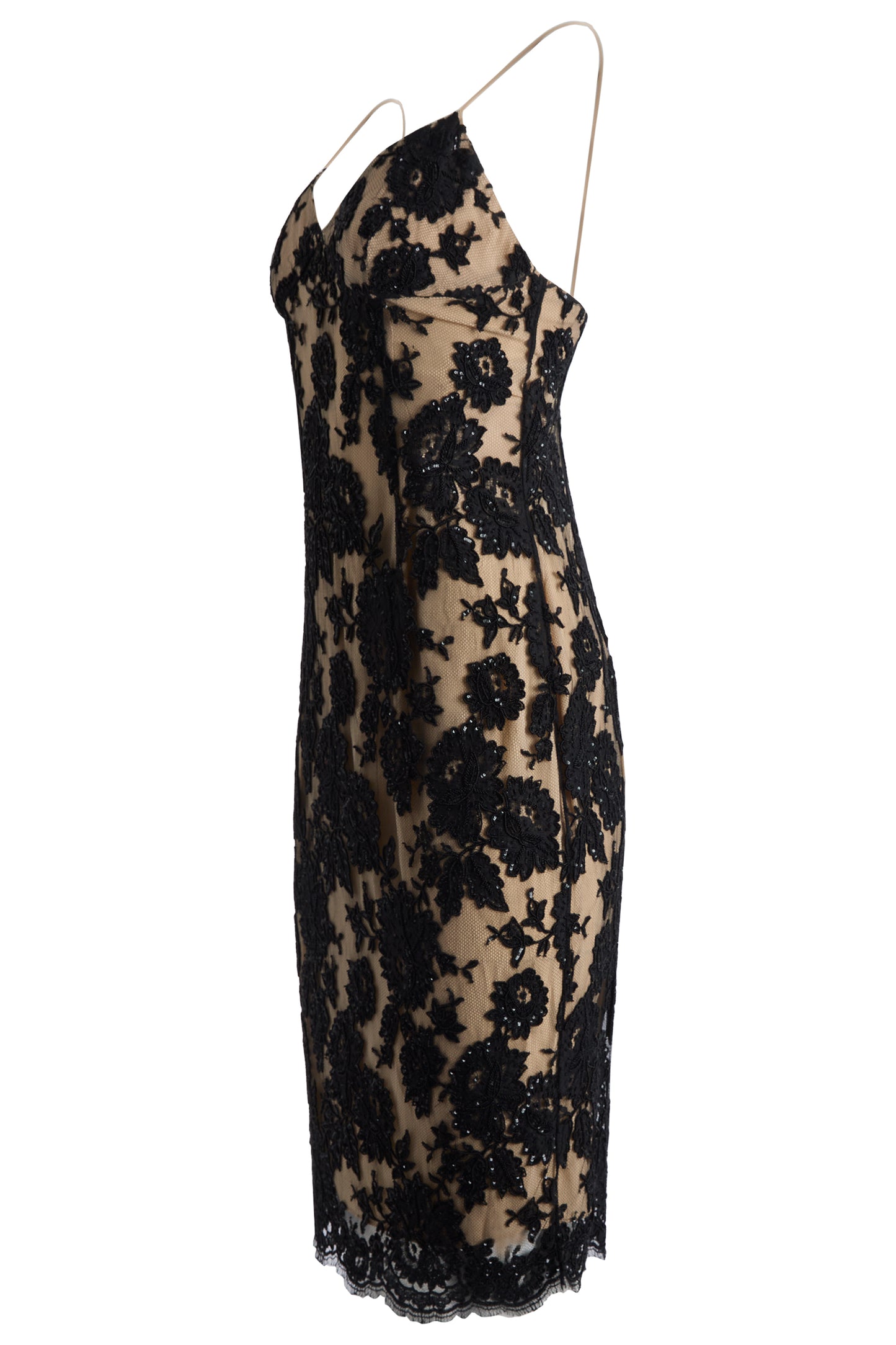 Vintage Celine F/W 2004 Beaded Evening Lace Black Dress