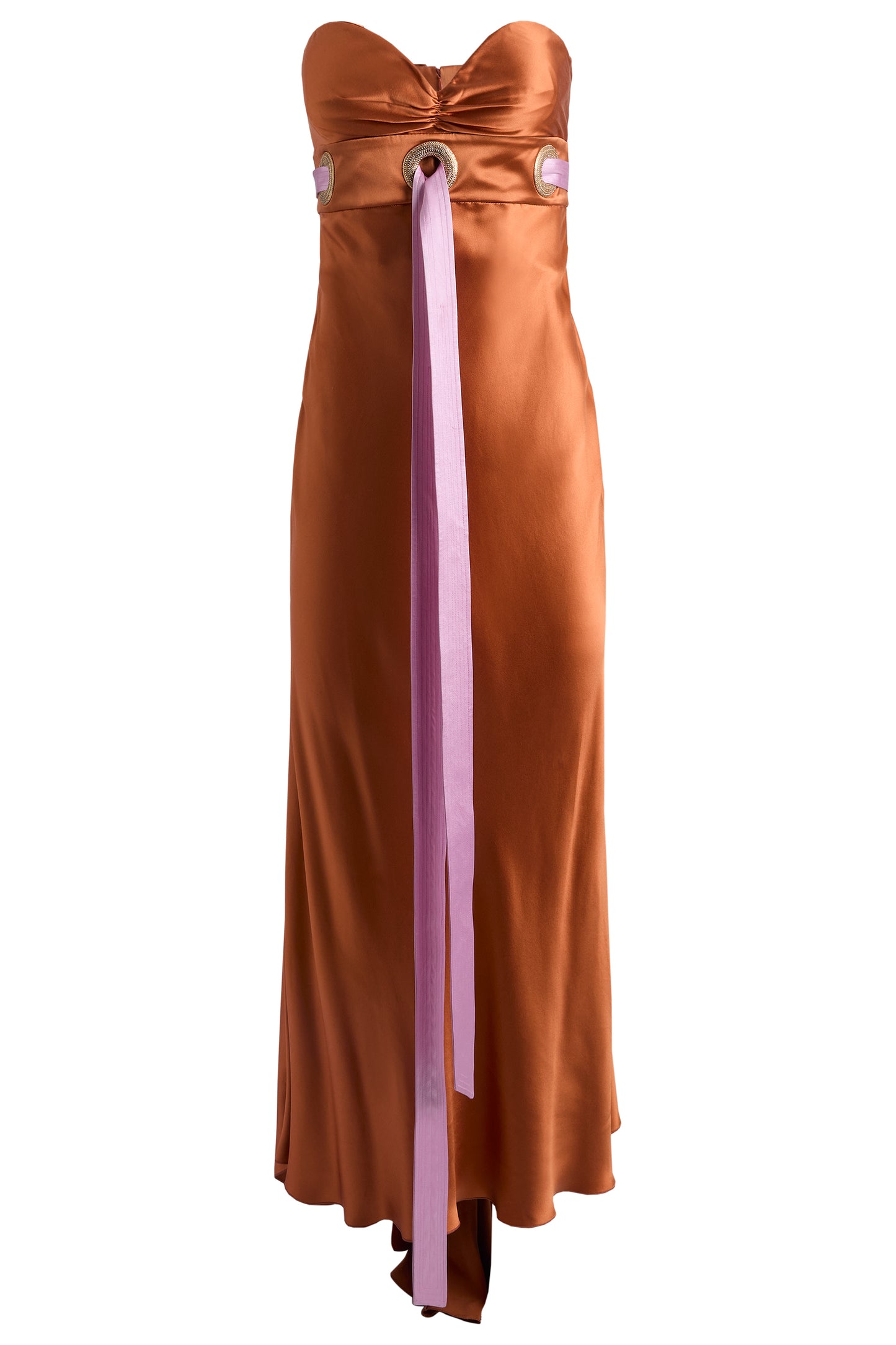 Vintage Valentino Silk S/S 2005 Look 61 Orange Bustier Gown