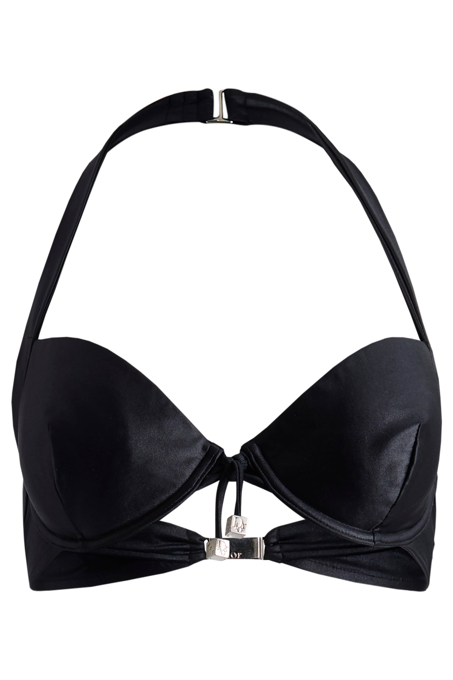 Vintage 2000's Christian Dior  Dice Satin Black Charm Bralette