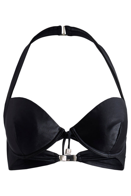 Vintage 2000's Christian Dior  Dice Satin Black Charm Bralette