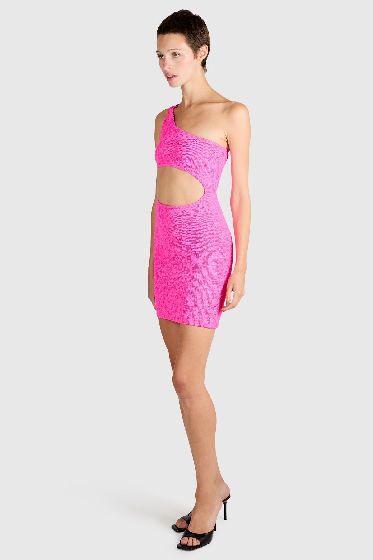 Vintage Laura Jane Neon Pink Cut Out Mini Dress