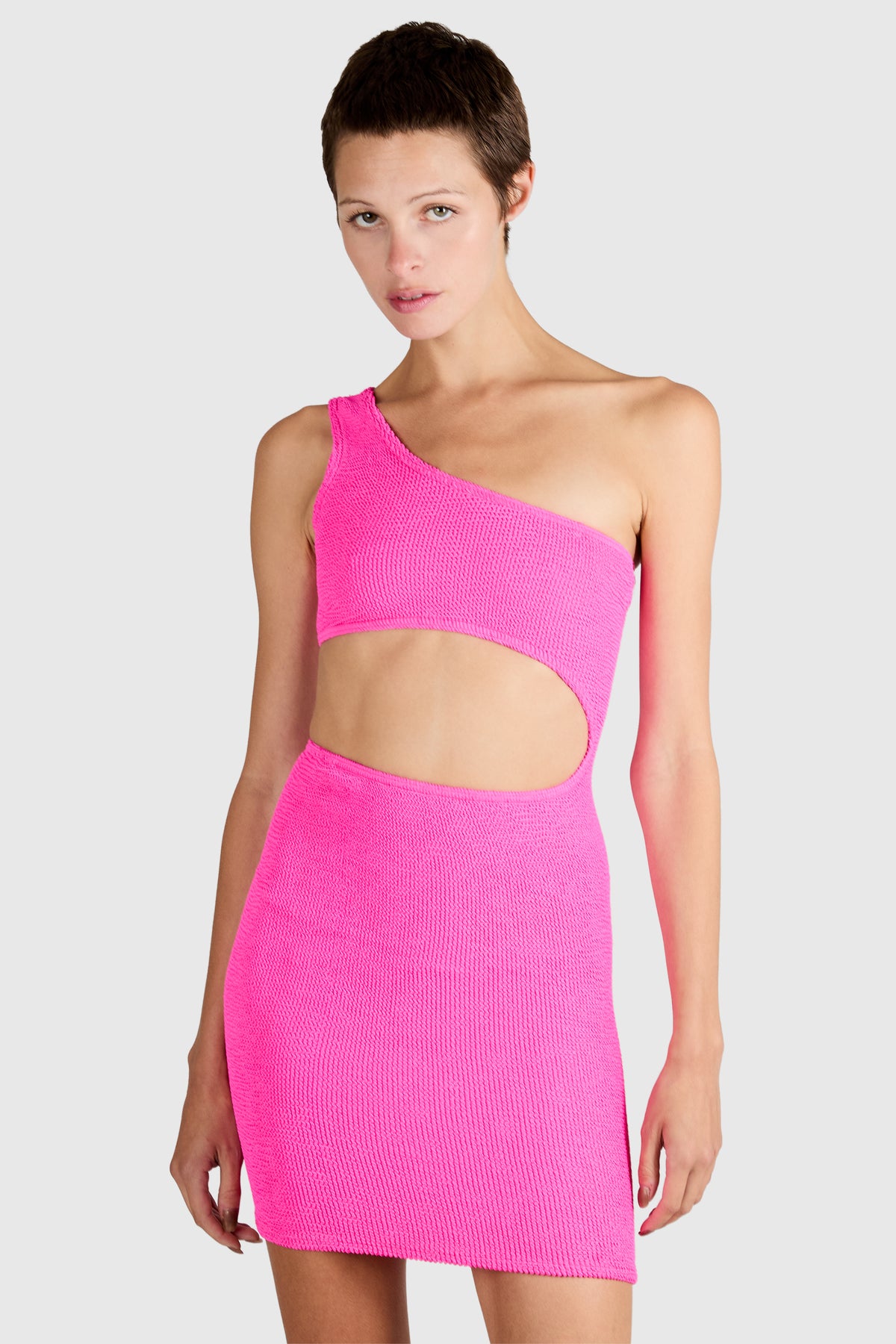 Vintage Laura Jane Neon Pink Cut Out Mini Dress