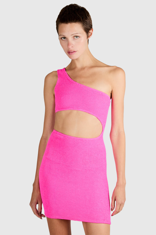 Vintage Laura Jane Neon Pink Cut Out Mini Dress