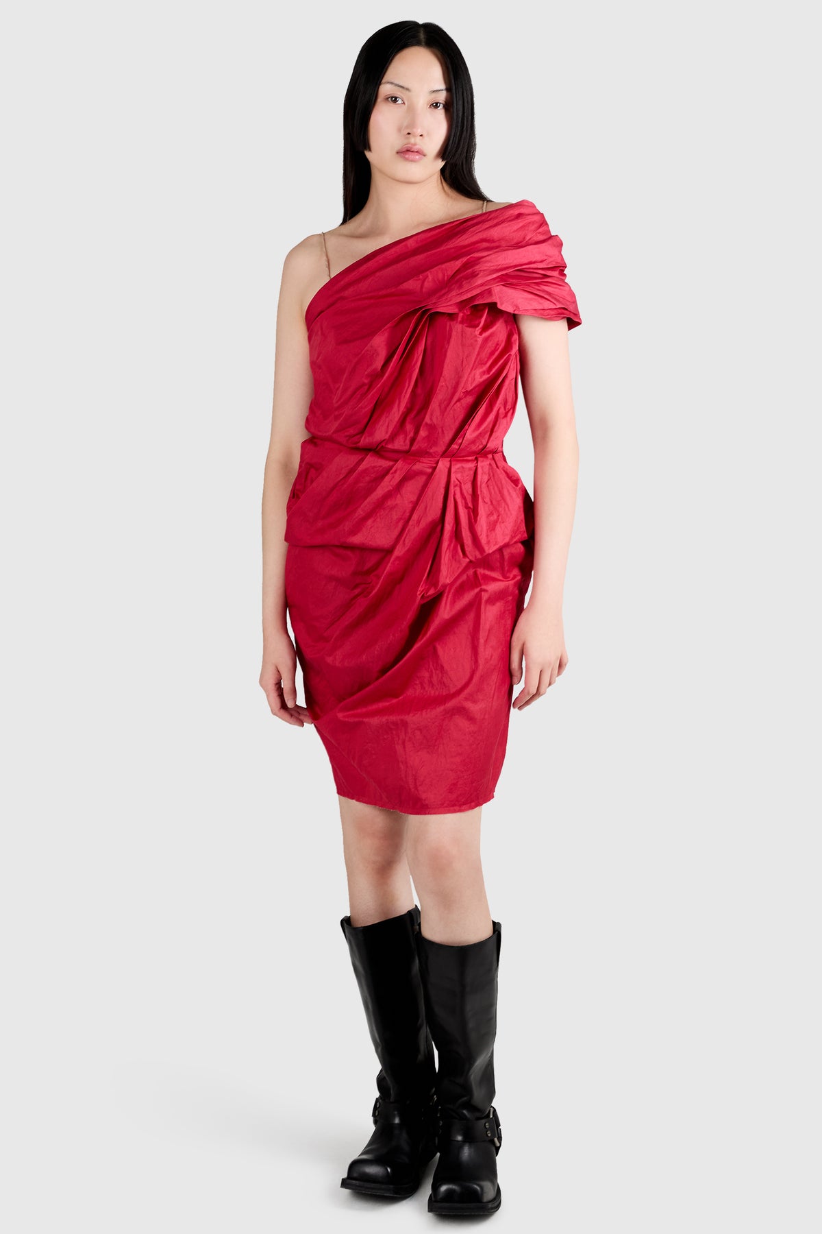 Vintage Lanvin S/S 2010 Red Asymetrical Mini Dress