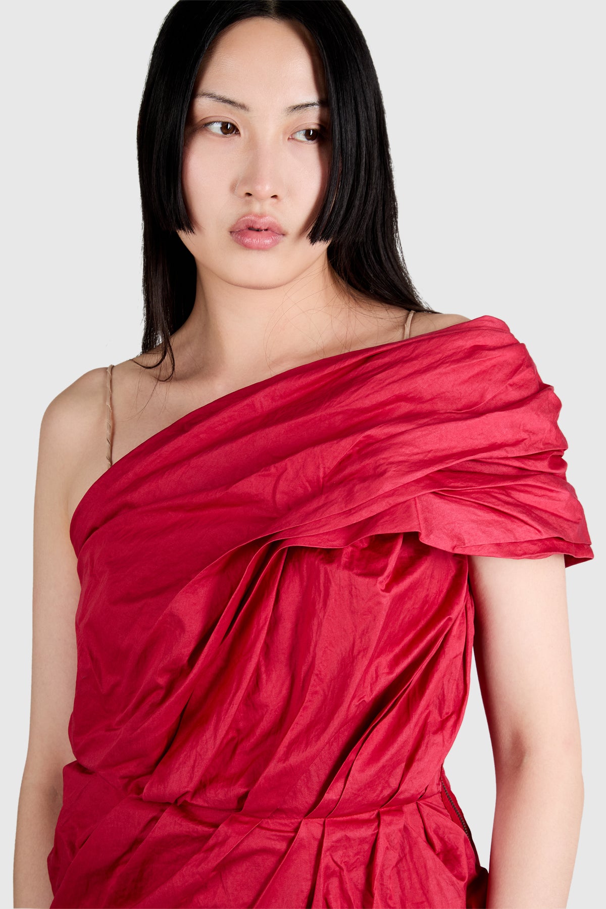 Vintage Lanvin S/S 2010 Red Asymetrical Mini Dress