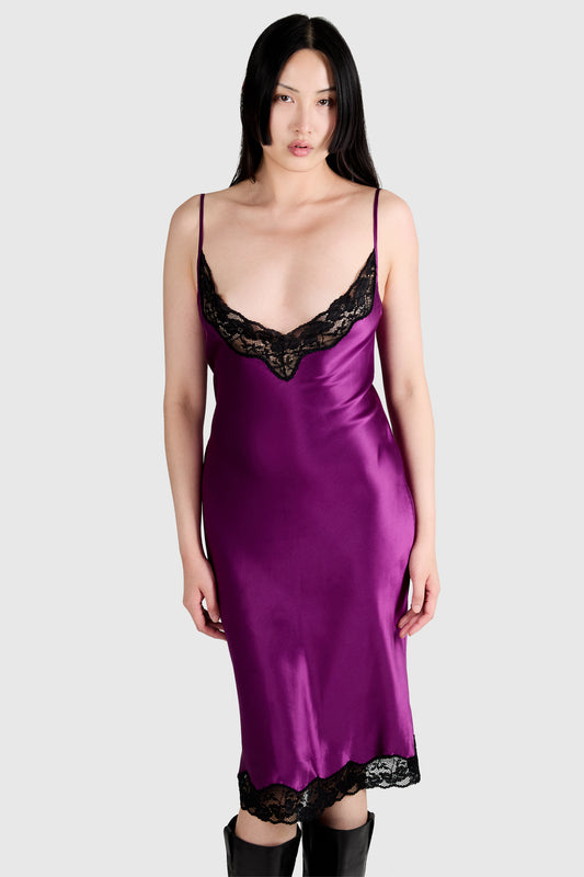 Vintage 2000's Dsquared2 Purple Satin Slip Dress