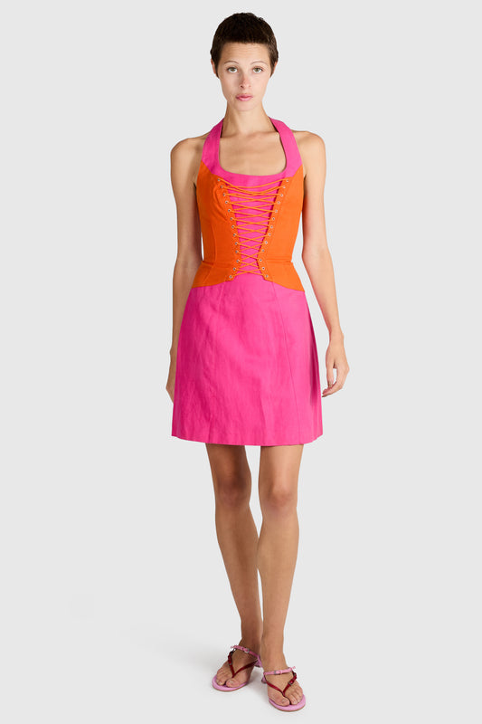 Vintage 2000's Thierry Mugler Colourblocked Mini Dress