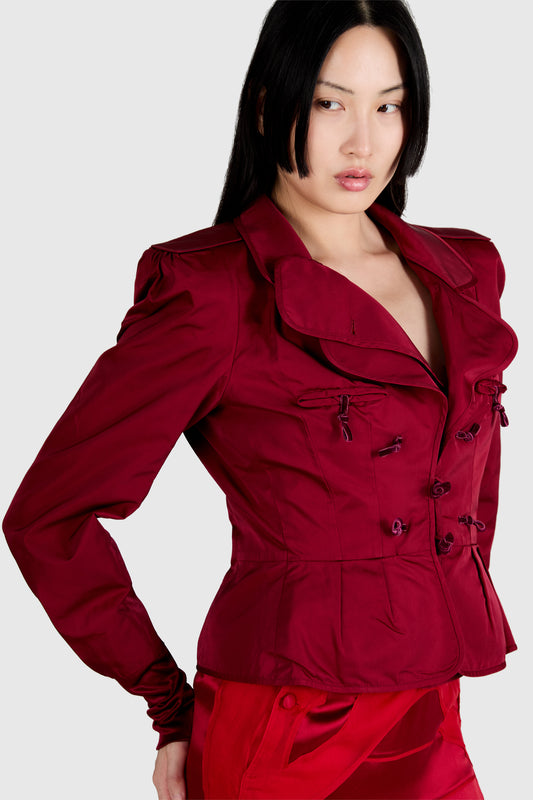Vintage Yves Saint Laurent F/W 2004 Red Skirt Set