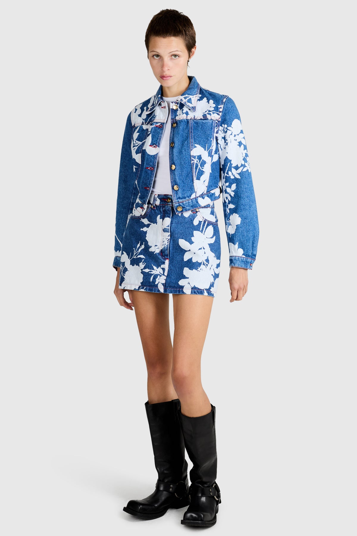 Vintage Vivienne Westwood S/S 1994 Floral Denim Set