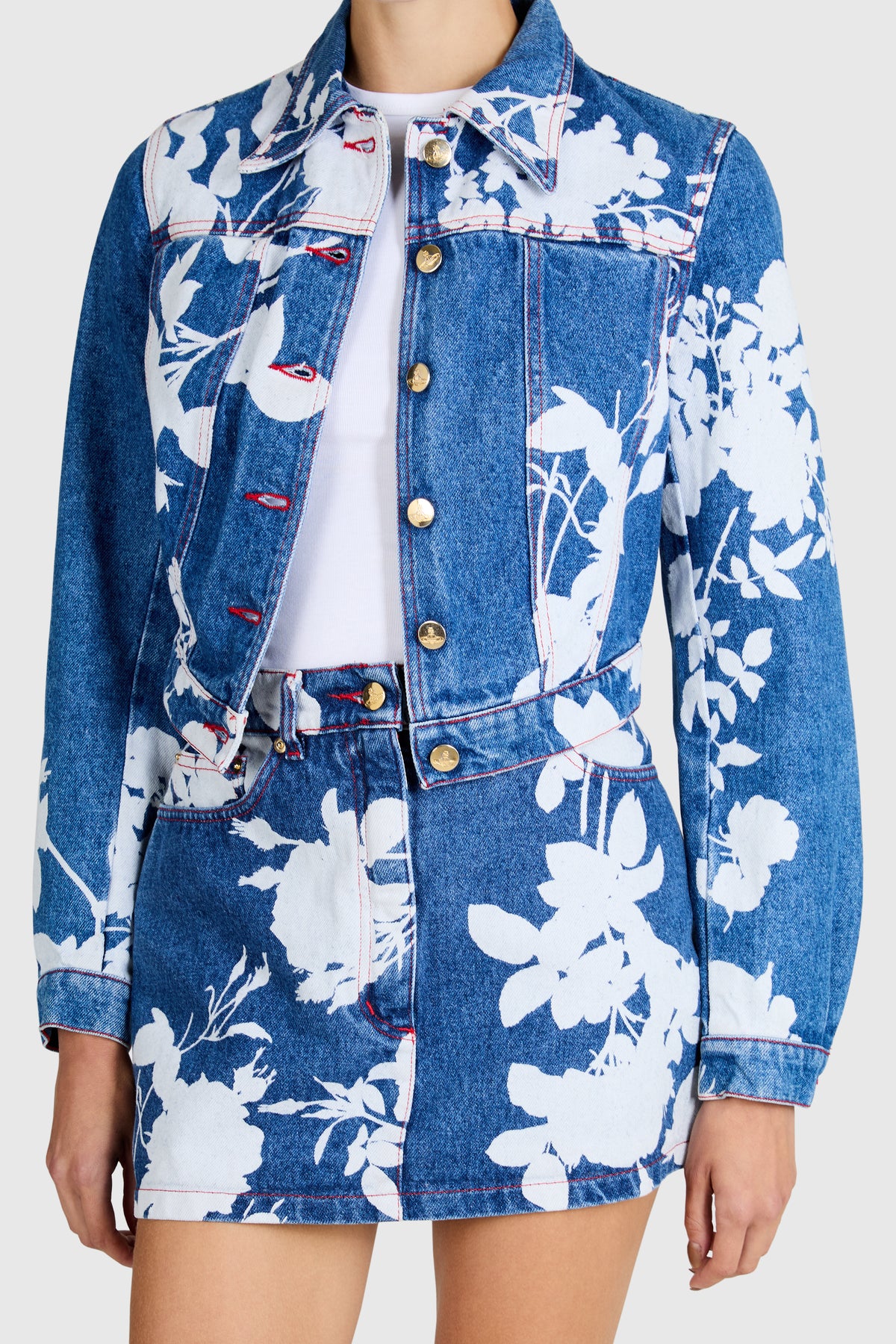 Vintage Vivienne Westwood S/S 1994 Floral Denim Set
