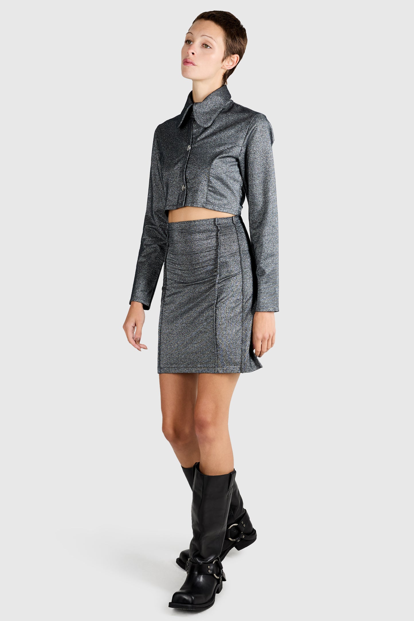 Vintage 1980's Pam Hogg Metallic Silver Set