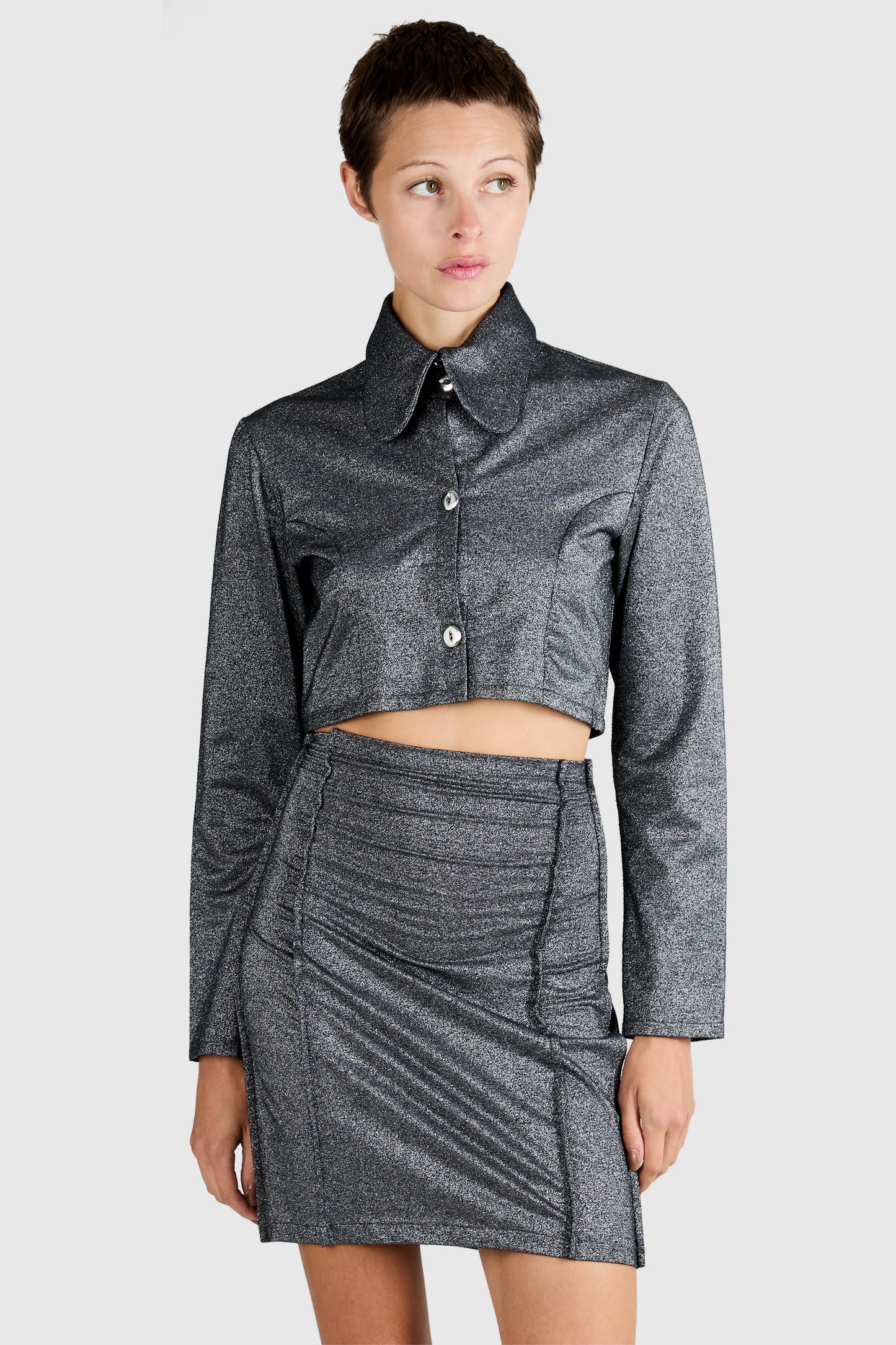 Vintage 1980's Pam Hogg Metallic Silver Set