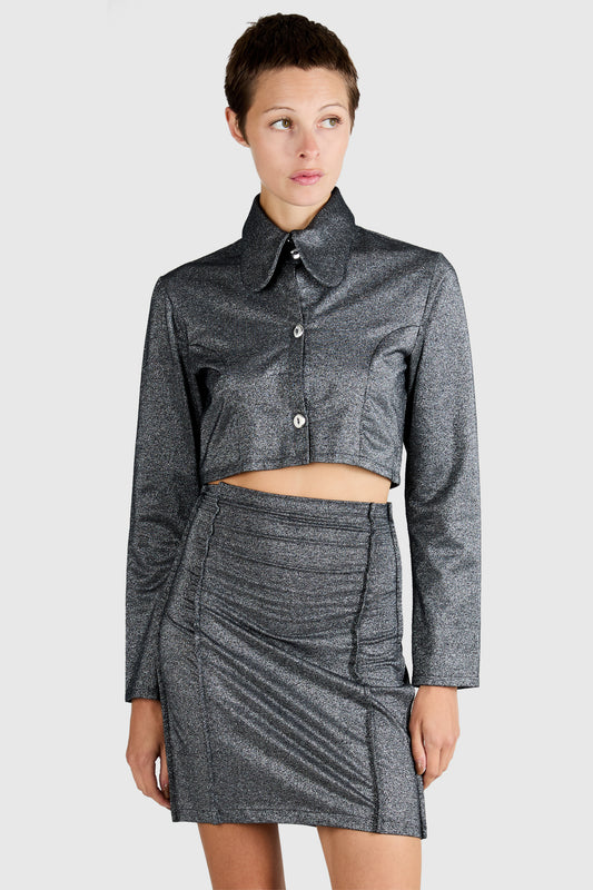 Vintage 1980's Pam Hogg Metallic Silver Set