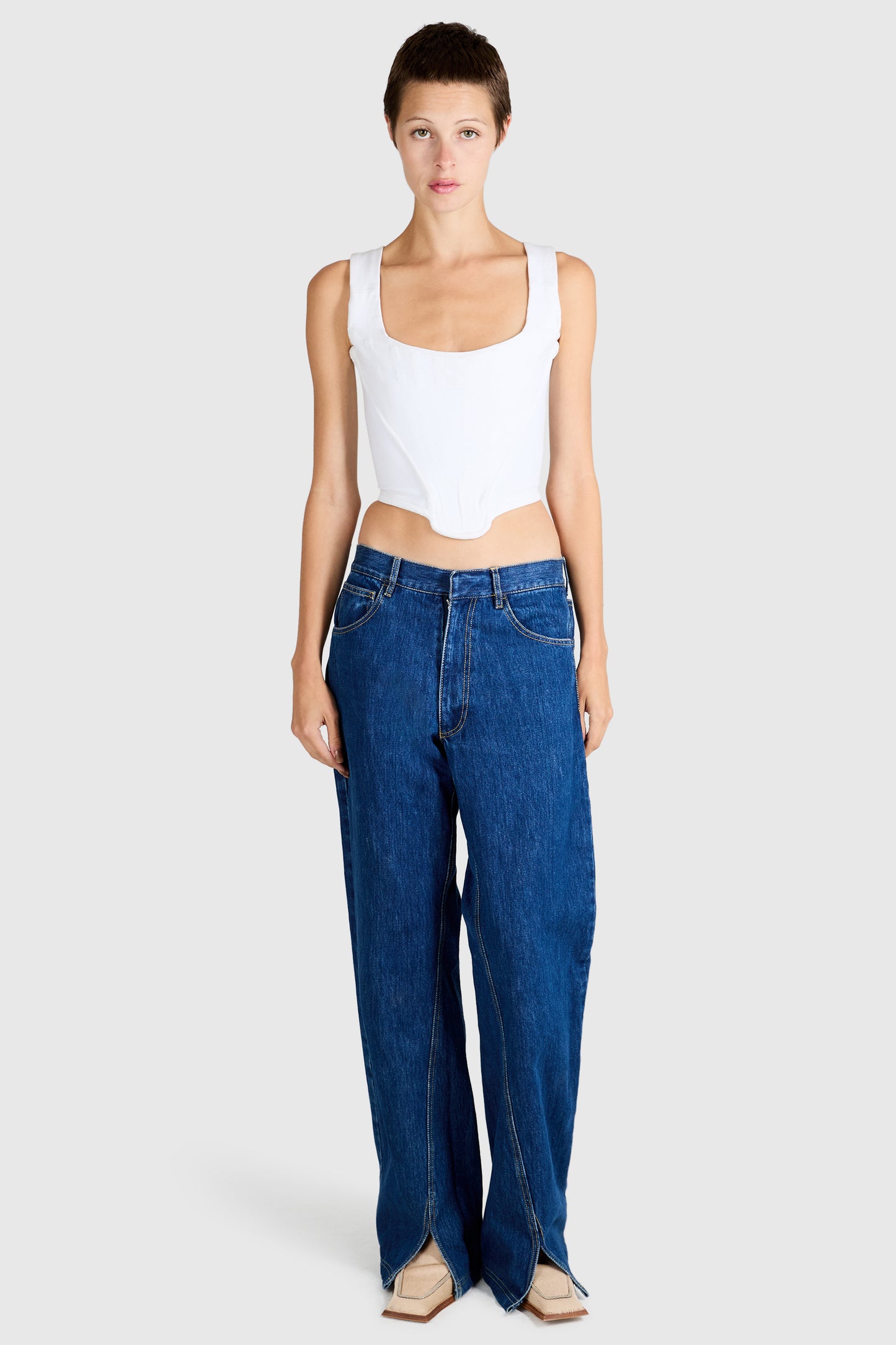 Vivienne Westwood White Denim Cotton Corset
