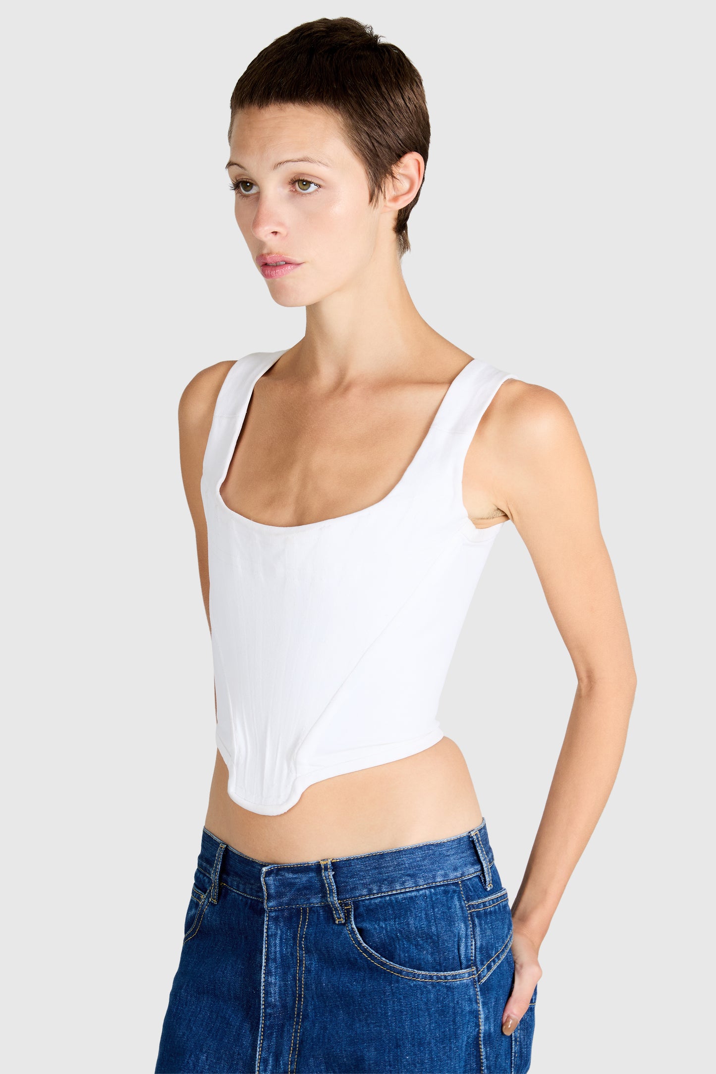 Vivienne Westwood White Denim Cotton Corset