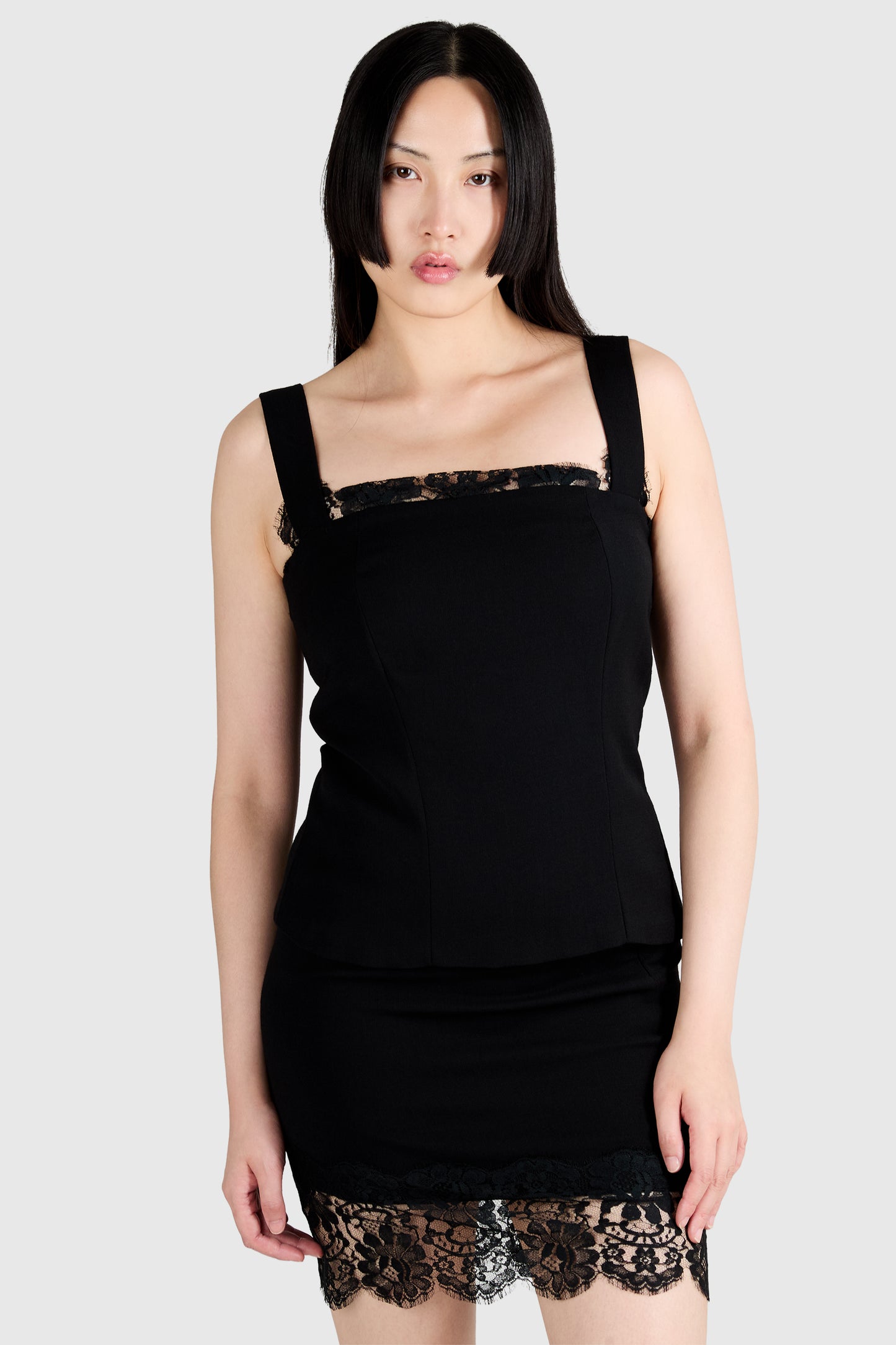 Vintage Yves Saint Laurent F/W 1994 Black Skirt Lace Set