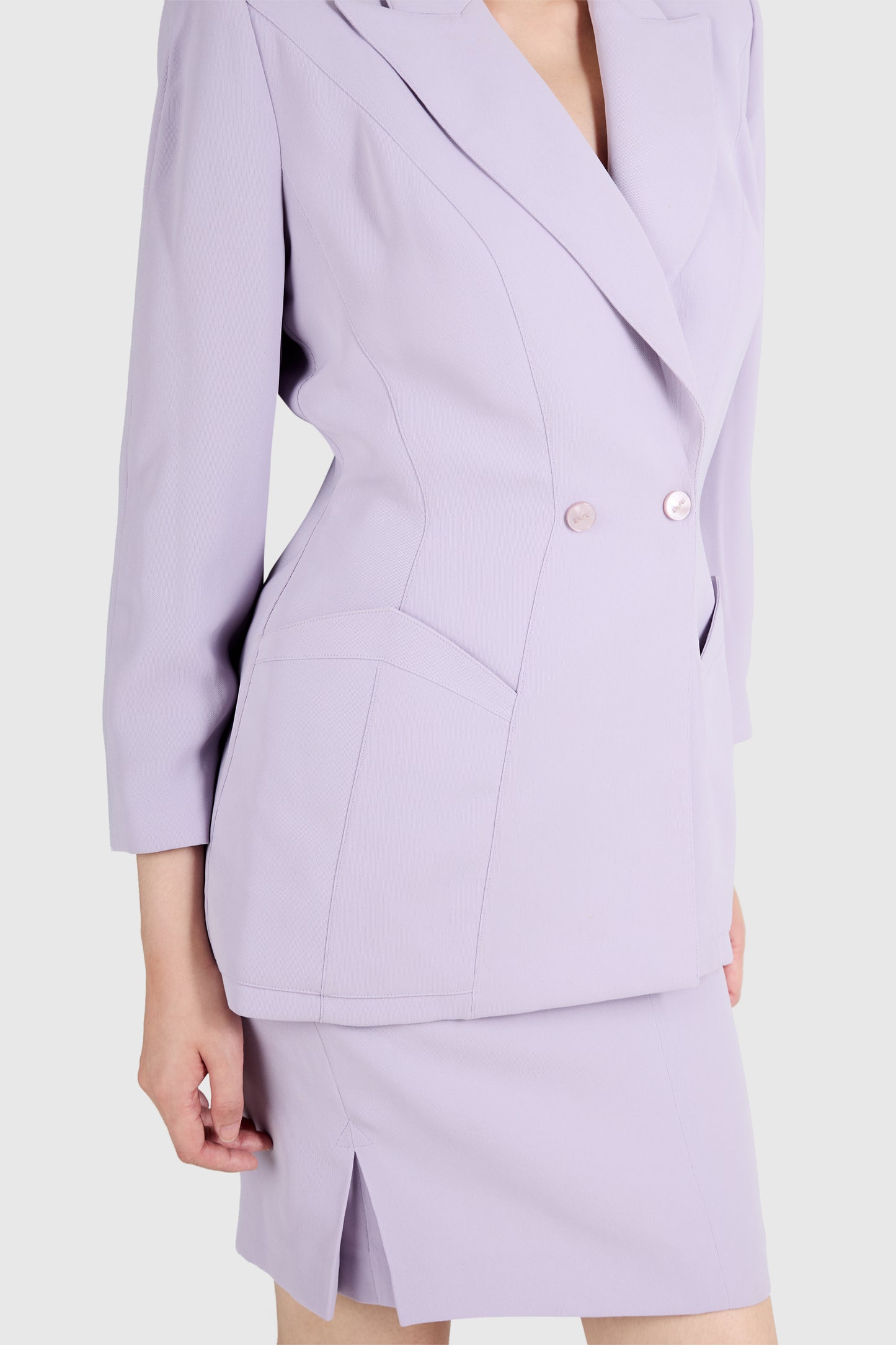 Vintage 2000's Thierry Mugler Lilac Skirt Co Ord Set
