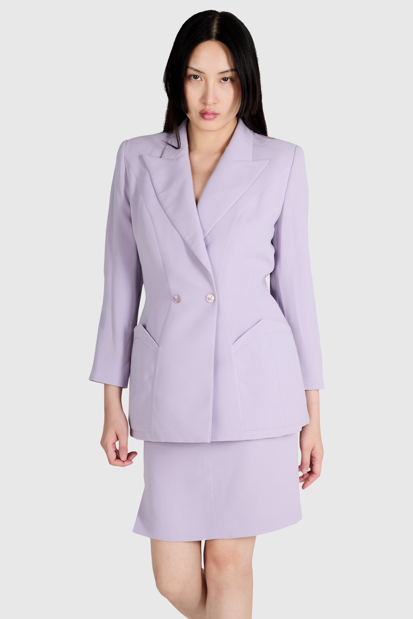 Vintage 2000's Thierry Mugler Lilac Skirt Co Ord Set