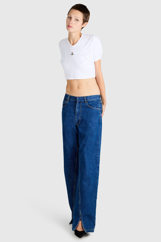 Vivienne Westwood 2000's White Orb Cropped T-shirt