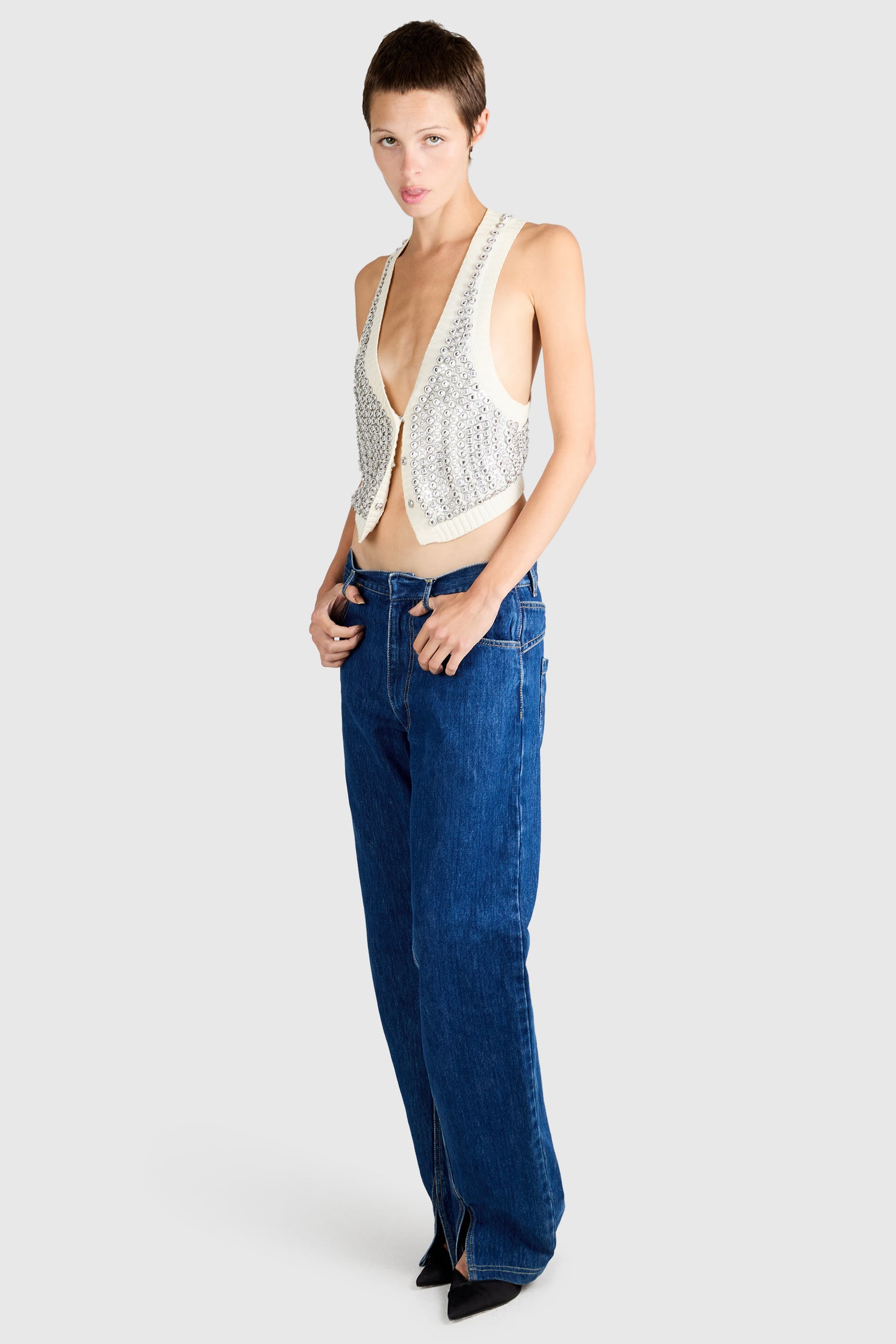 Vintage Temperley Silver Detailing Knit Vest