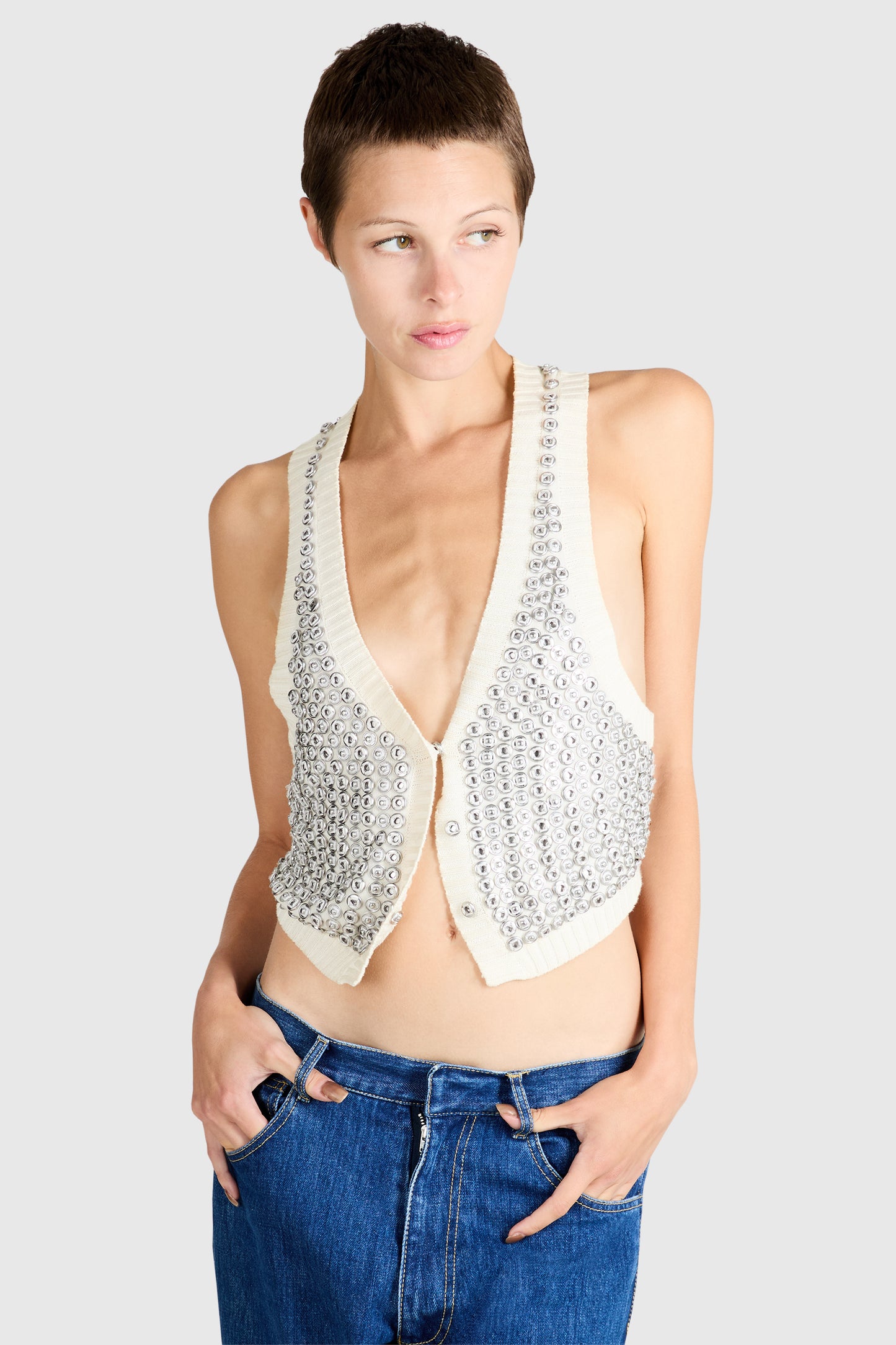 Vintage Temperley Silver Detailing Knit Vest