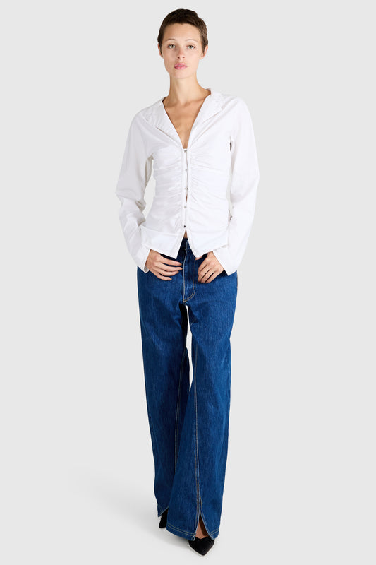 Vintage Gucci By Tom Ford S/S 2001 White Ruched Shirt