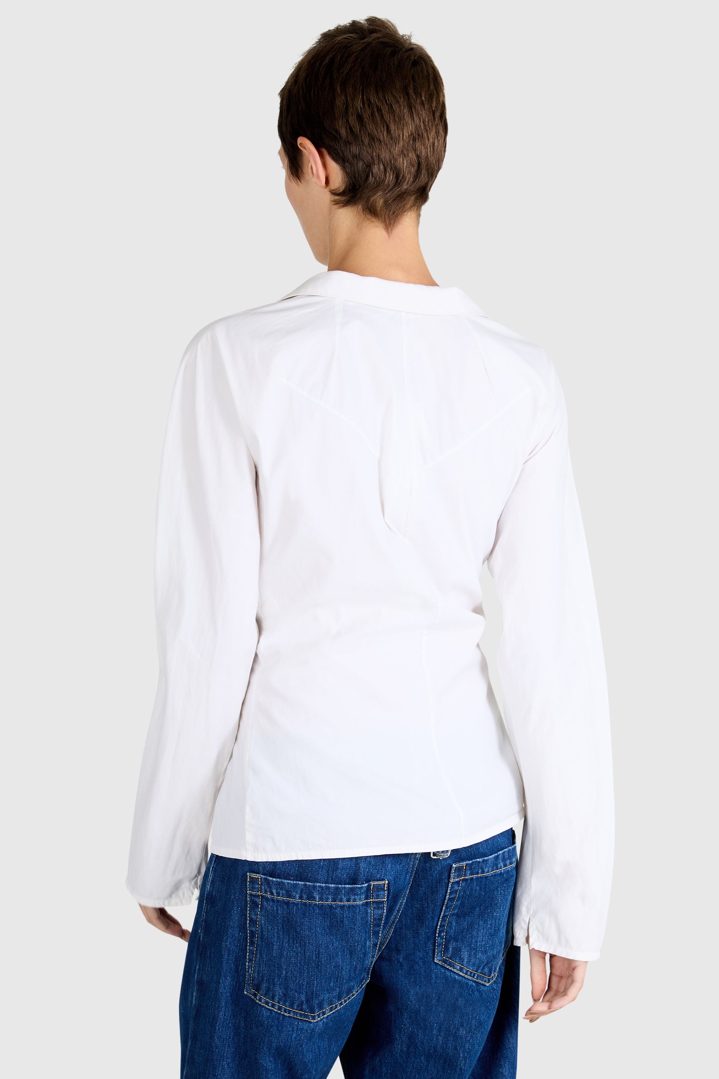 Vintage Gucci By Tom Ford S/S 2001 White Ruched Shirt