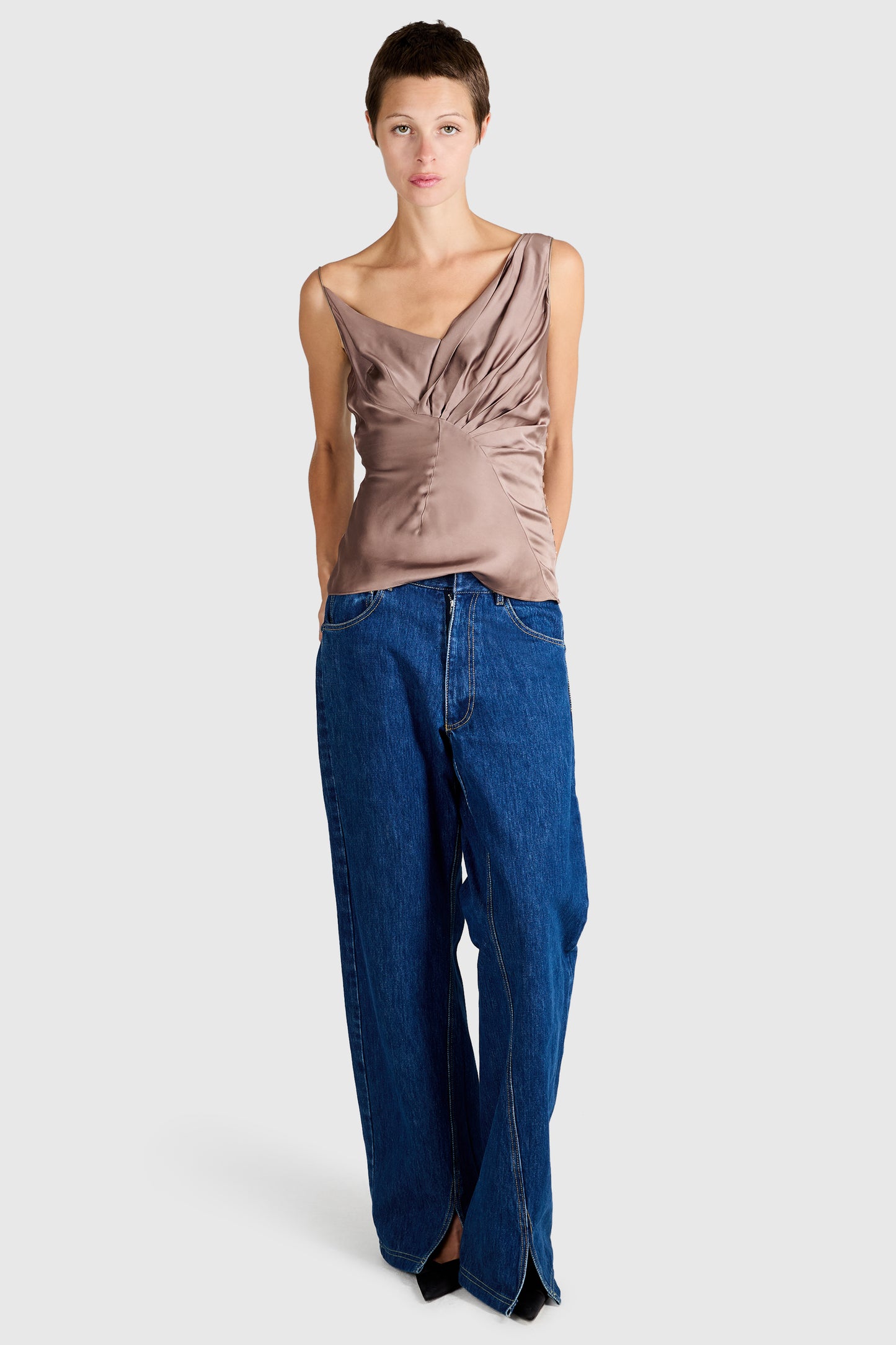 Vintage 2000's John Galliano Dust Pink Silk Cami Top
