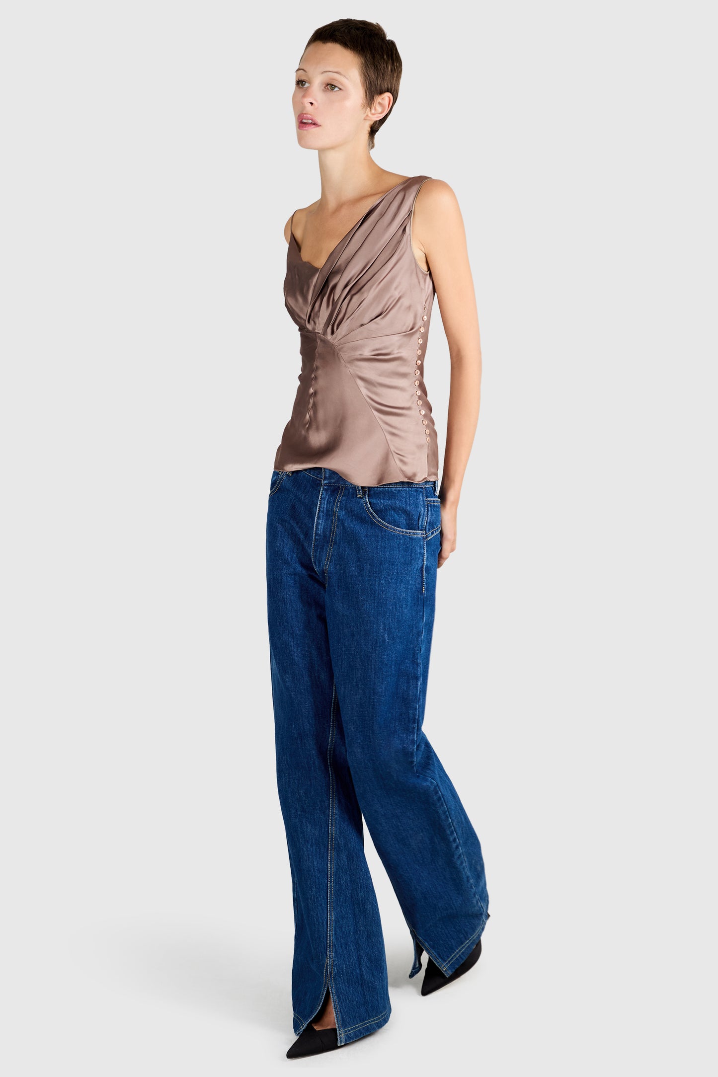 Vintage 2000's John Galliano Dust Pink Silk Cami Top