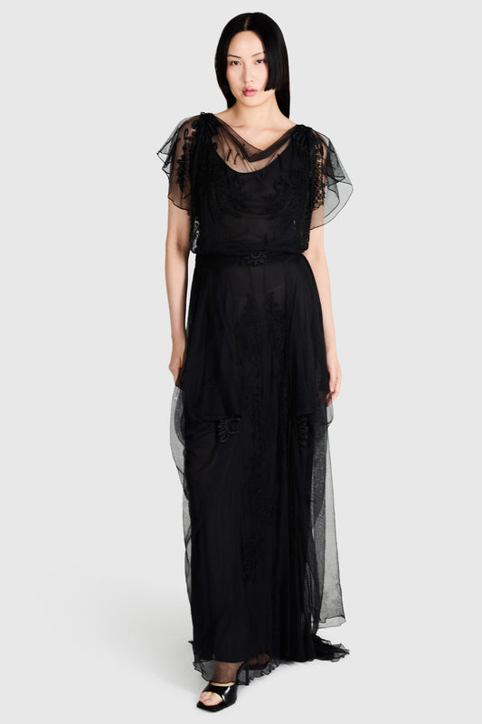 Vintage John Galliano A/W 2007-08 Black Beaded Gown