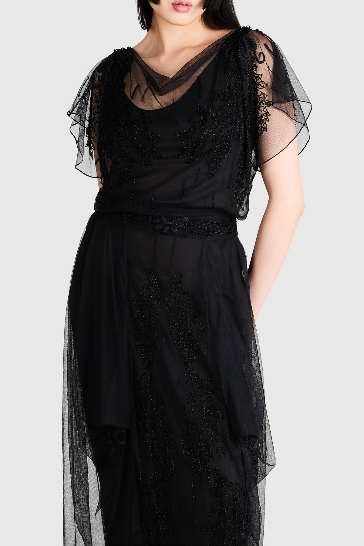 Vintage John Galliano A/W 2007-08 Black Beaded Gown