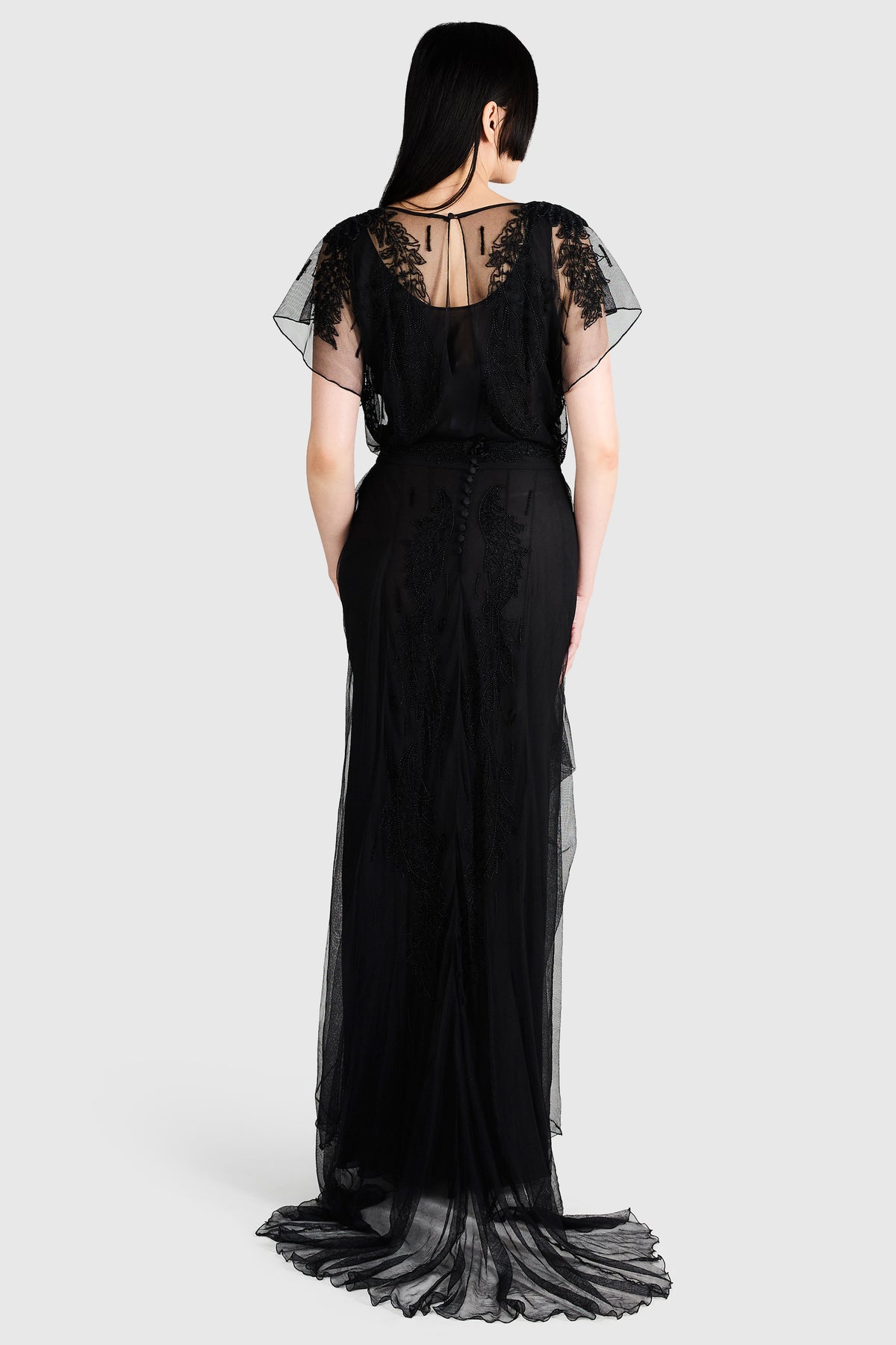Vintage John Galliano A/W 2007-08 Black Beaded Gown