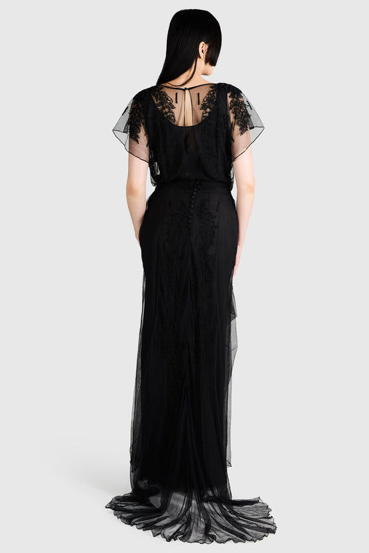 Vintage John Galliano A/W 2007-08 Black Beaded Gown