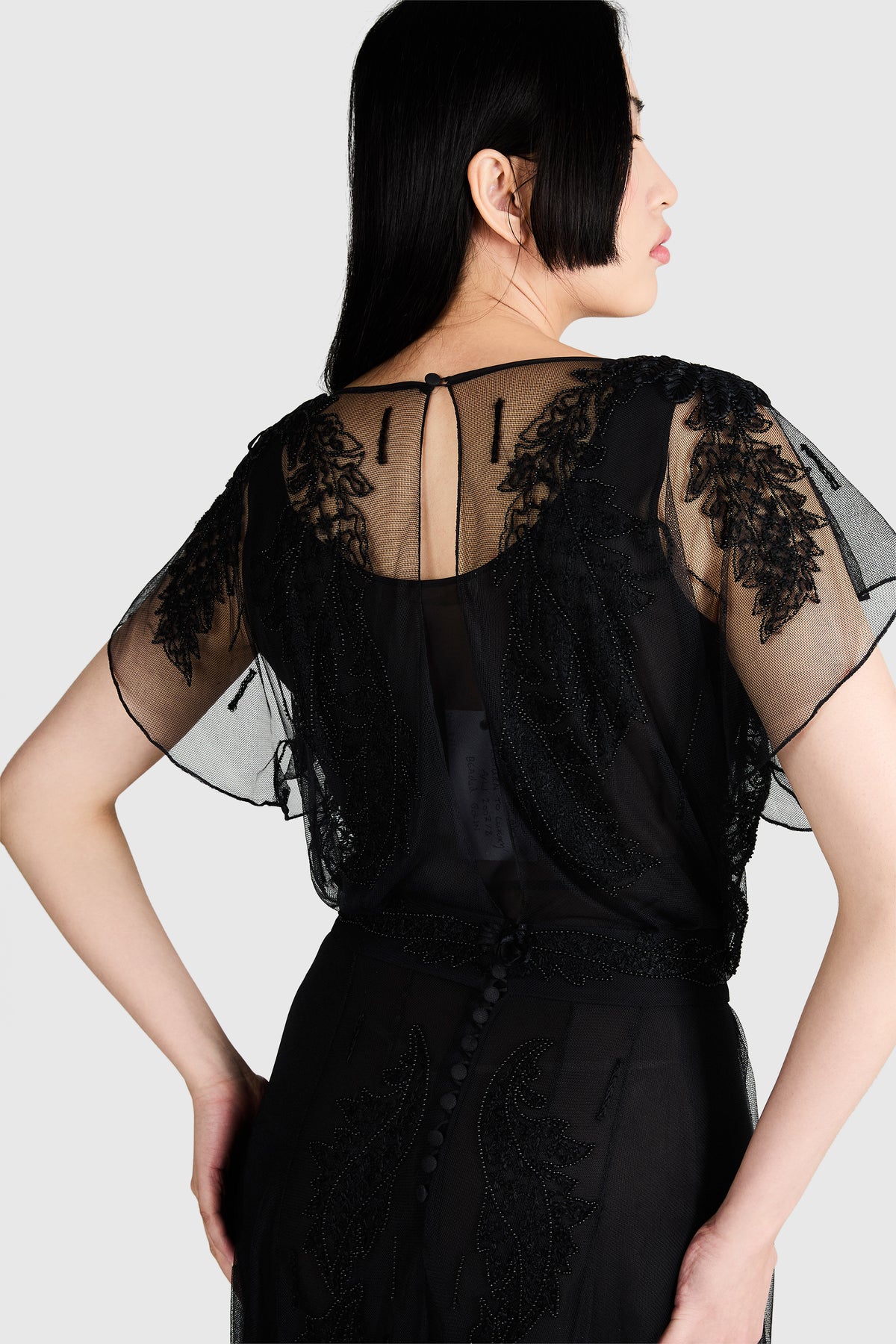 Vintage John Galliano A/W 2007-08 Black Beaded Gown