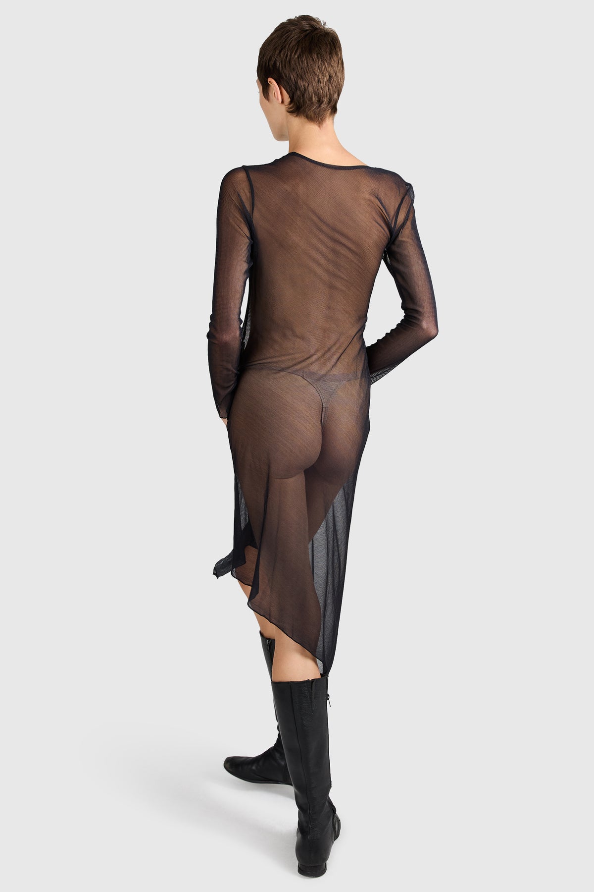Vintage Yojhi Yamamoto S/S 2005 Black Mesh Dandelion Dress