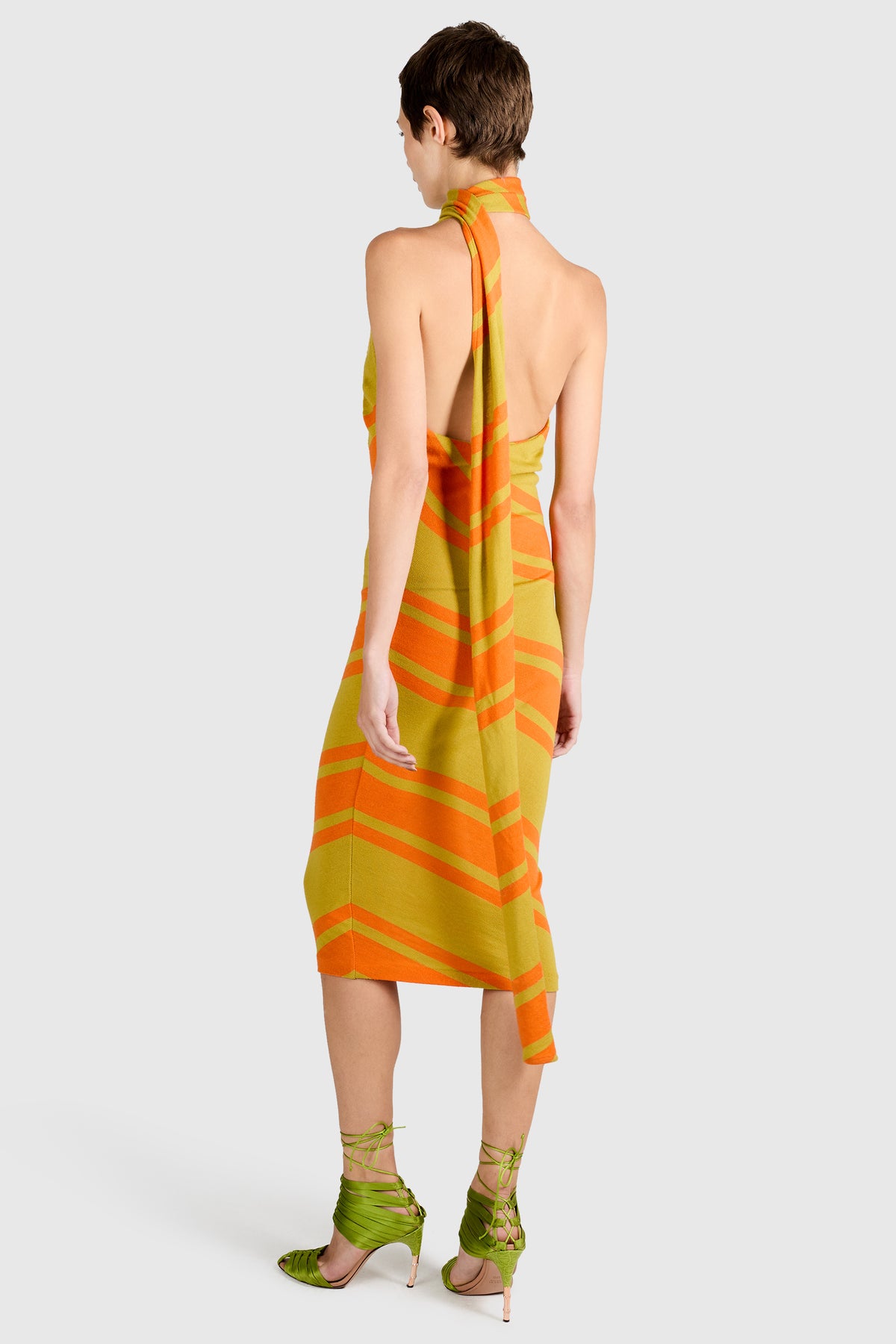Vintage Alexander McQueen A/W 2001 Striped Knit Asymmetric Dress
