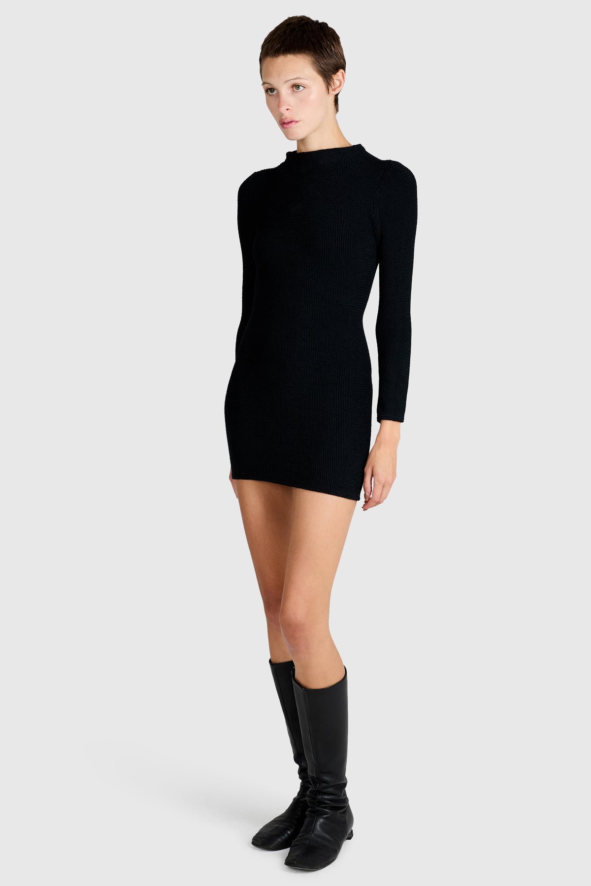 Vintage Isabel Martin Black Mini Textured Dress