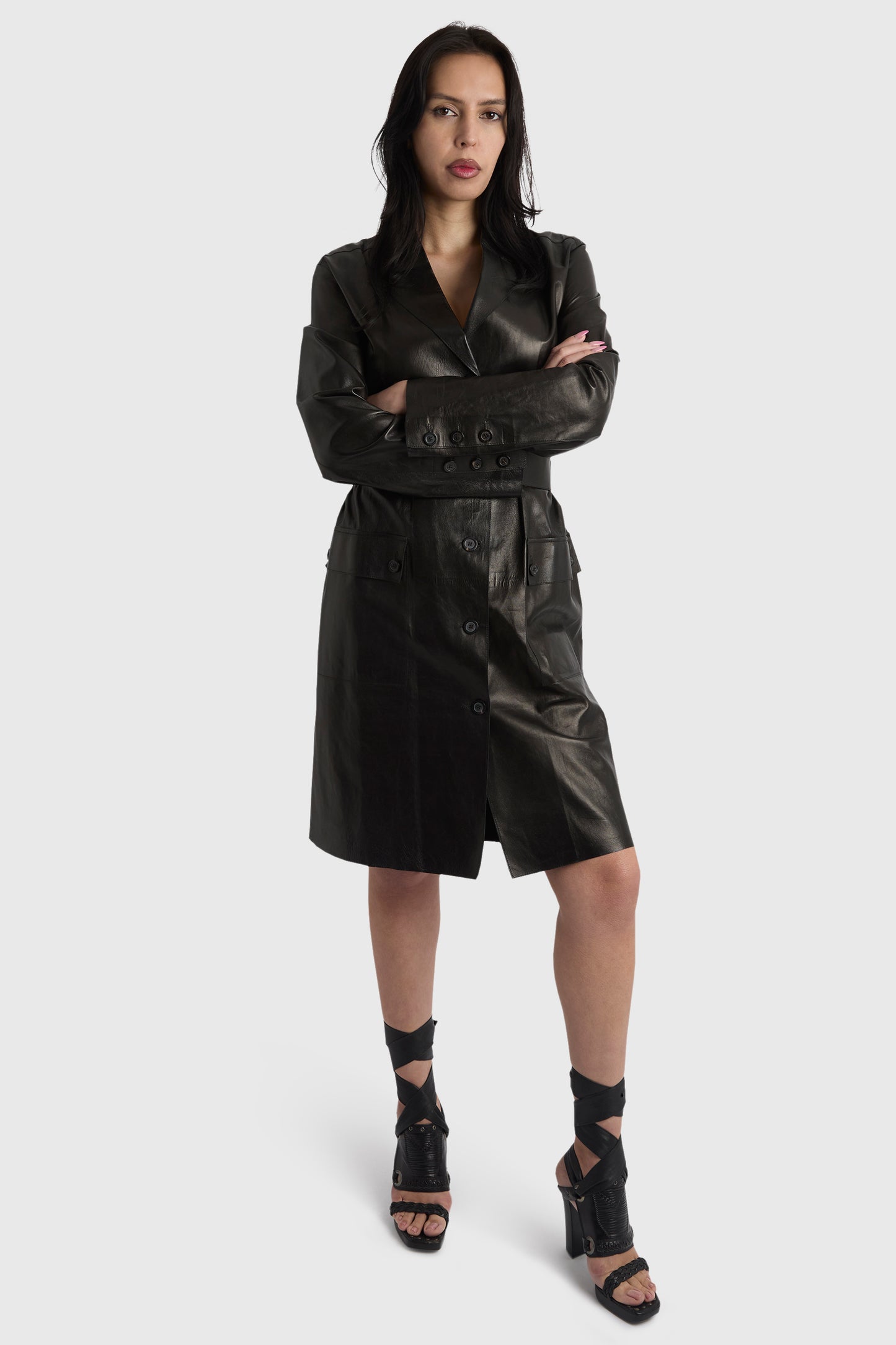 Vintage Yves Saint Laurent F/W 2001 Runway Leather Wrap Sandals