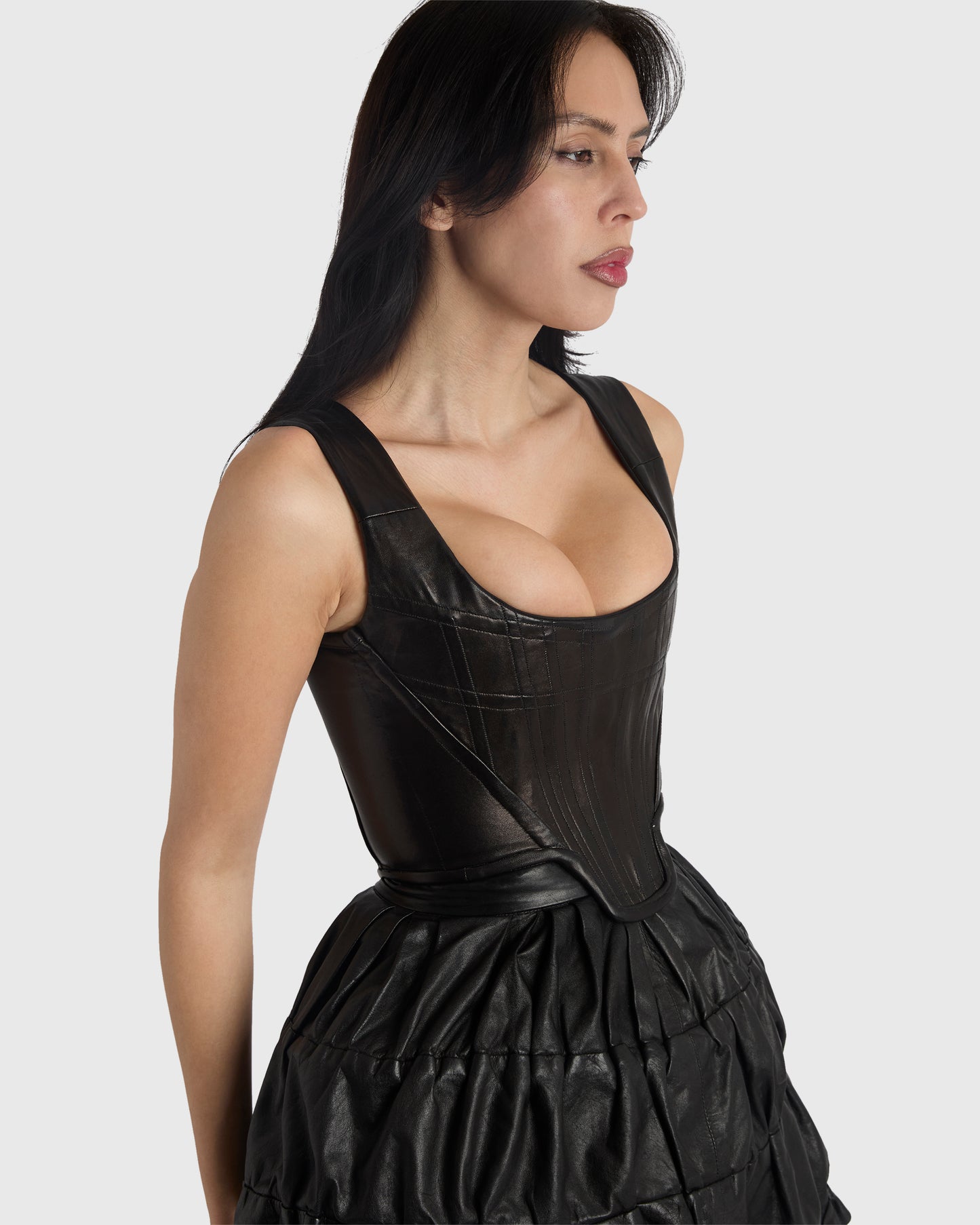 Vintage Vivienne Westwood  fall 1988 Mini Crini Leather Corset & Skirt