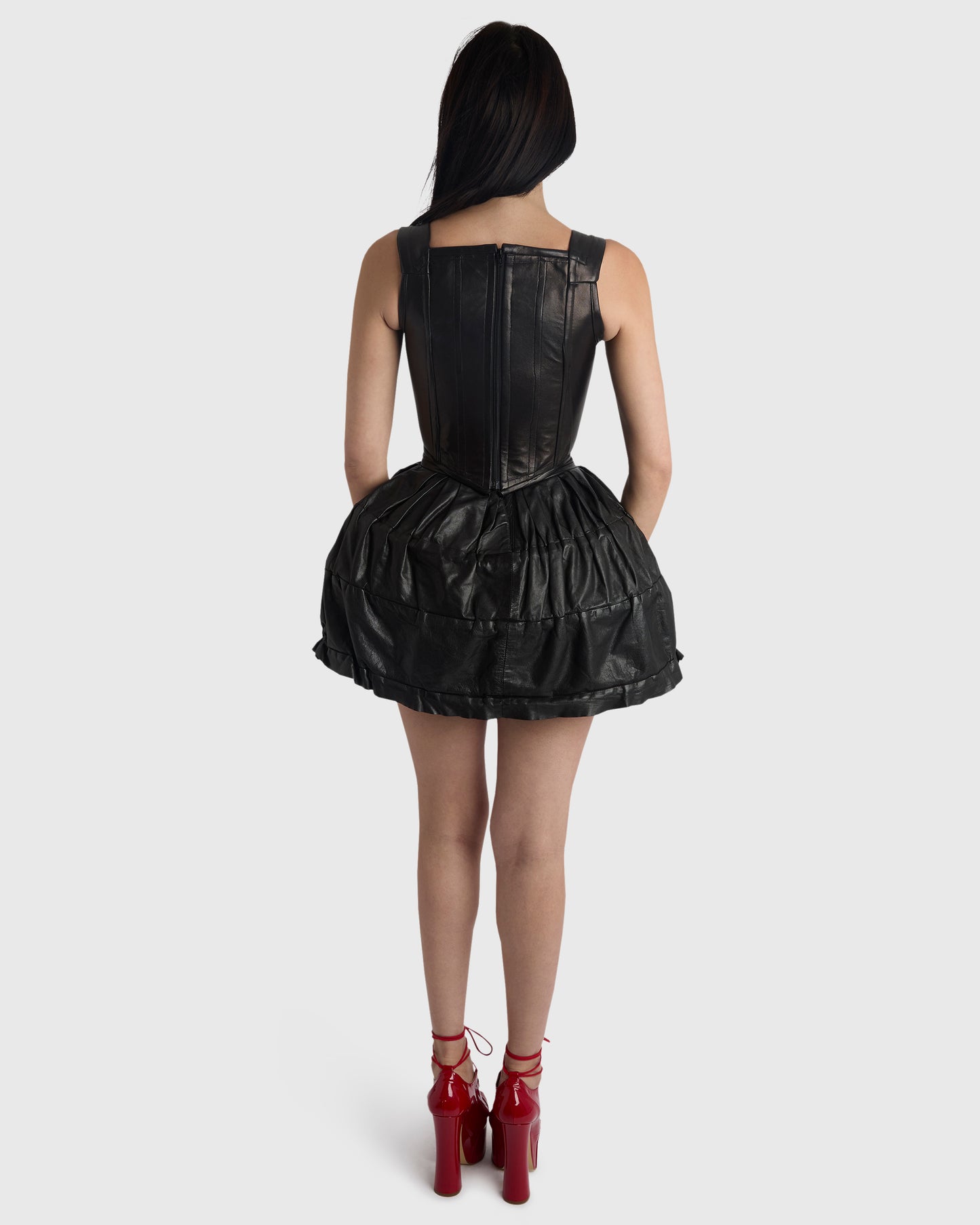 Vintage Vivienne Westwood  fall 1988 Mini Crini Leather Corset & Skirt