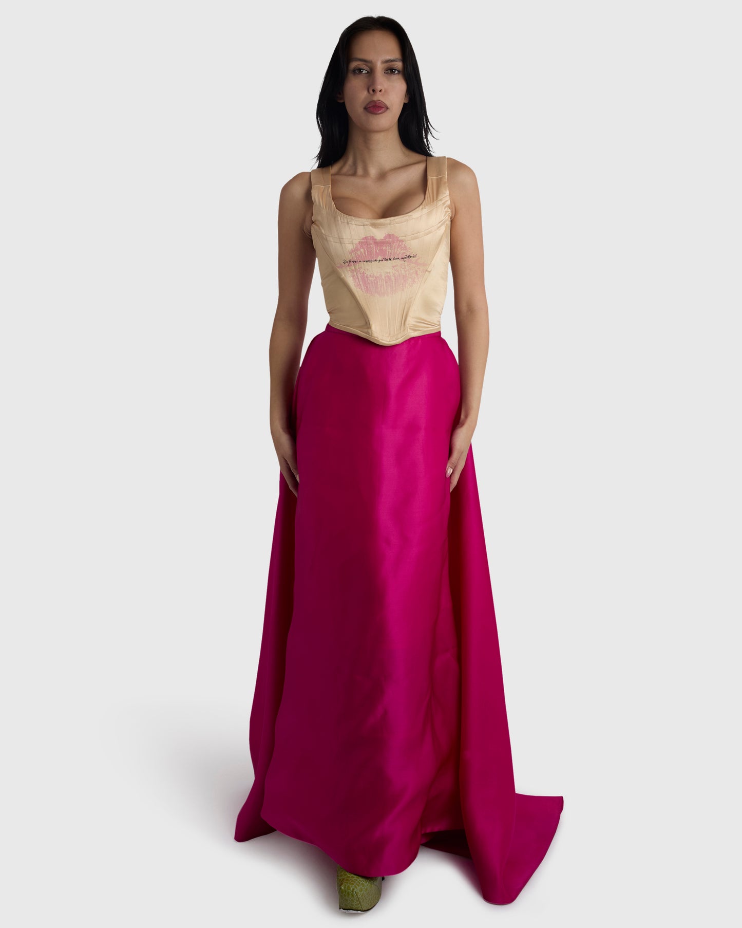 Vintage Vivienne Westwood 1996 Pink Silk Maxi Skirt